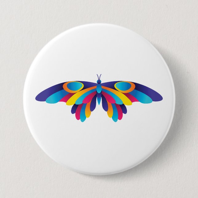 Colorful Modern Butterfly Vibrant Wings Button (Vorderseite)