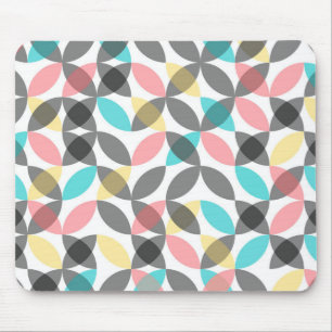Colorful, modern, cheerful circular geometric mousepad