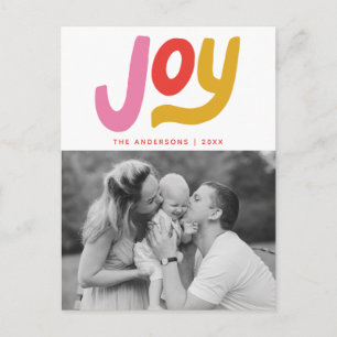 Colorful Modern Joy Photo Feiertagspostkarte