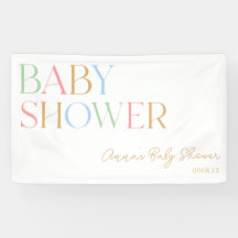 Colorful Modern Minimal Minimalist Baby Shower 