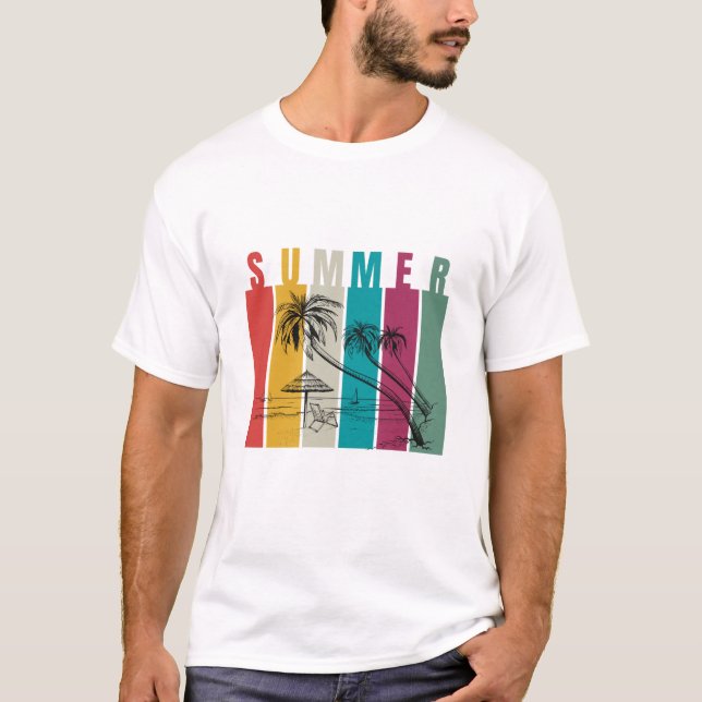 Colorful Modern Summer Design T-Shirt (Vorderseite)