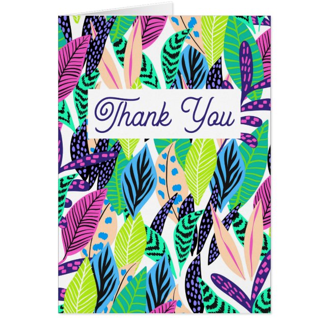 Colorful Modern Tropical Botanical Thank You (Vorne)