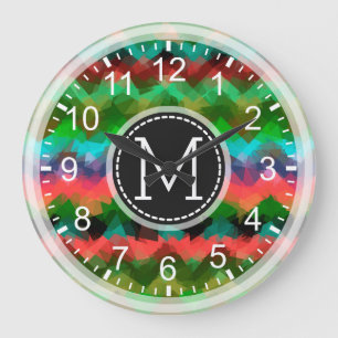Colorful Mosaic Große Wanduhr