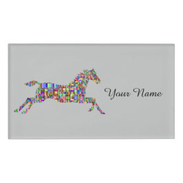 Colorful Mosaic Reitschule Name Tag Namenschild