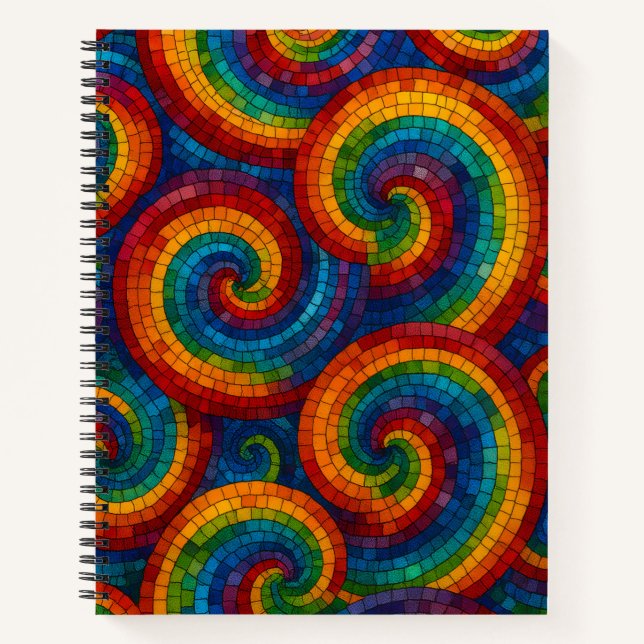 Colorful Mosaic Swirls Deluxe Notizbuch (Vorderseite)