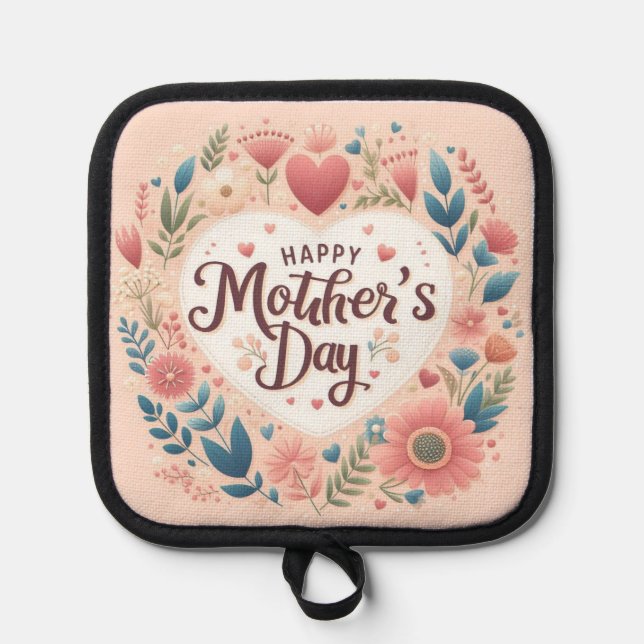 Colorful Mother's Day Pot Holder Topflappen (Vorderseite)