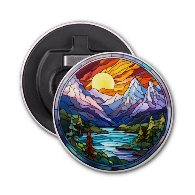 Colorful Mountain Landscape Bottle Opener Flaschenöffner (Vorderseite)