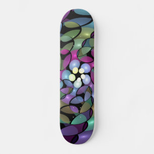 Colorful Movements Abstract Trippy Fractal Art Skateboard
