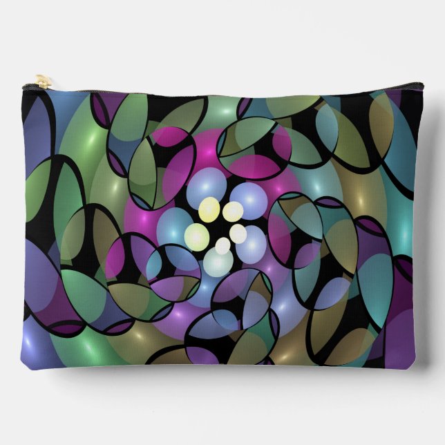 Colorful Movements Abstract Trippy Fractal Art Zubehörtasche (Vorderseite)