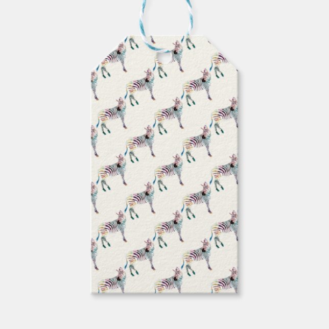 Colorful Mr. Zebra Geschenkanhänger (Vorderseite)