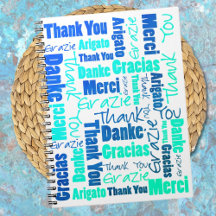Colorful Multilingual Dankeschön Journal