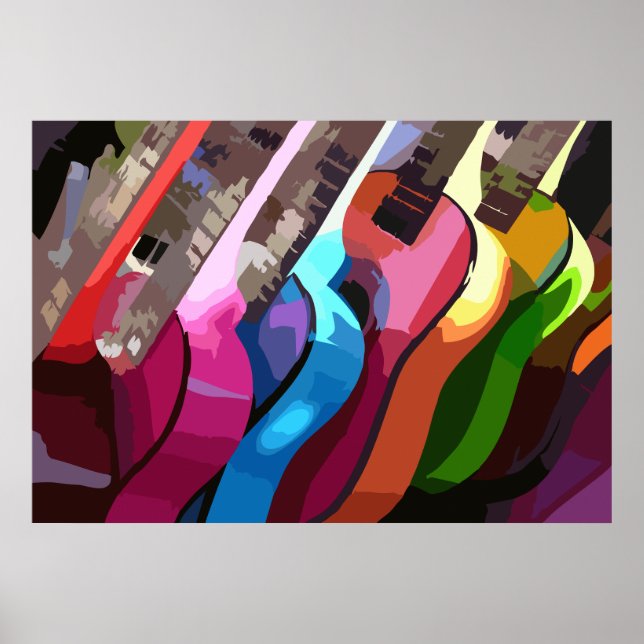 Colorful Music Guitars Poster (Vorne)