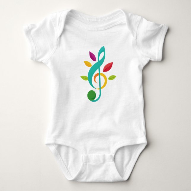 Colorful Music Note Baby Bodysuit – Nature Inspire Baby Strampler (Vorderseite)