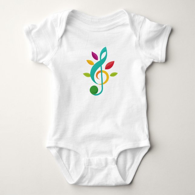 Colorful Music Note Baby Bodysuit – Nature Inspire Strampler (Vorderseite)