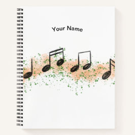 Colorful Music Notes Abstract Art Notebook Notizbuch