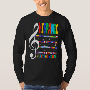Colorful Music Teacher Kid National Hispanic Heri T-Shirt