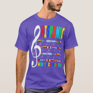 Colorful Music Teacher Kid National Hispanic Heri T-Shirt
