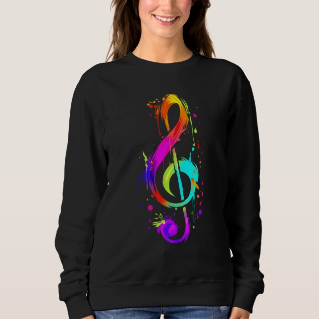 Colorful Musician Hippie Clef Sweatshirt (Vorderseite)