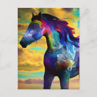 Colorful Mustang Horse Postkarte