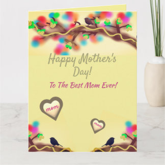 Colorful Nature Heart Mother's Day  Karte
