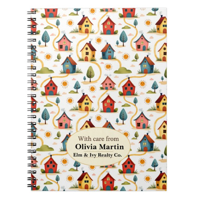 Colorful Neighborhood Houses Realtor Notizblock (Vorderseite)