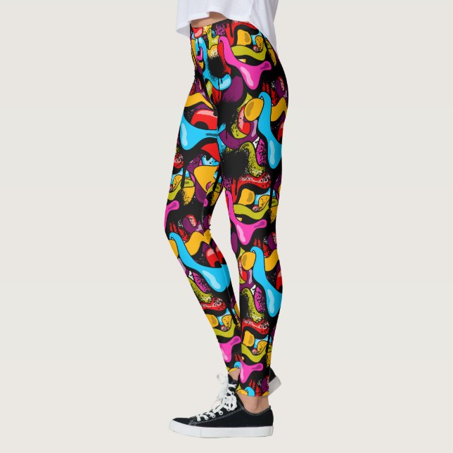 Colorful Neon Graffiti Hip Hop Street Art Leggings (Links)