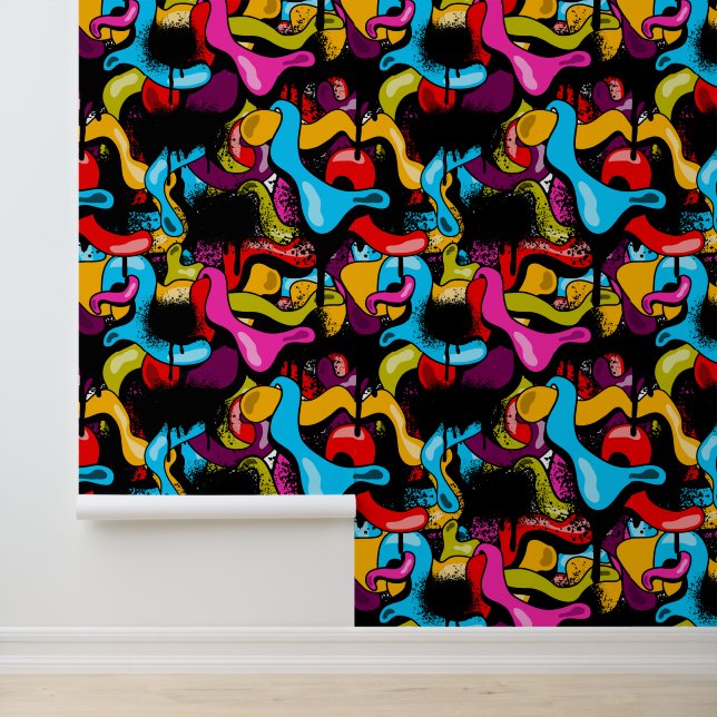 Colorful Neon Graffiti Hip Hop Street Art Tapete (Anwendung)