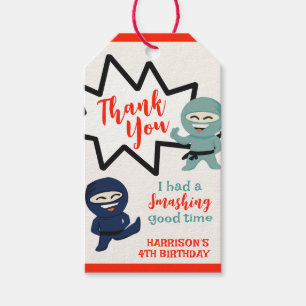 Colorful Ninja Karate Birthday Geschenkanhänger