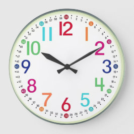Colorful Numbered Round Acrylic Wall Clock Große Wanduhr