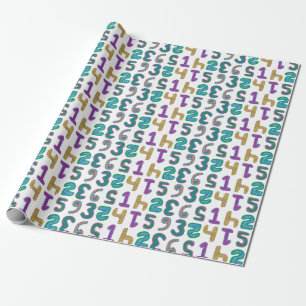 Colorful Numbers Wrapping Paper Geschenkpapier