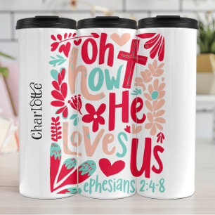 Colorful Oh, wie er uns grafisch Liebe Thermosbecher