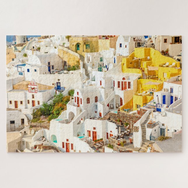 Colorful Oia Village Santorini Griechenland Puzzle (Horizontal)