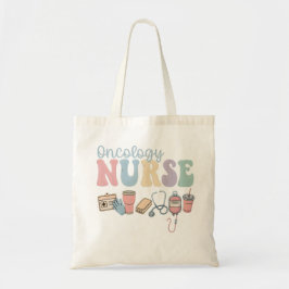 Colorful Oncology Nurse Retro Aesthetic Tragetasche