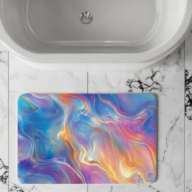 Colorful opal swirly flowing marble texture badematte (Von Creator hochgeladen)