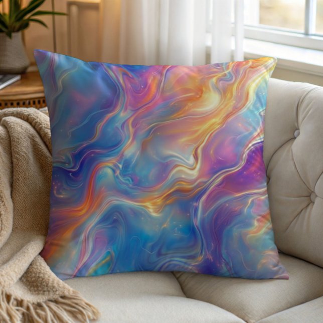 Colorful opal swirly flowing marble texture kissen (Von Creator hochgeladen)