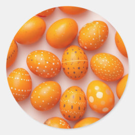 Colorful Orange Easter Egg Hunt  Runder Aufkleber