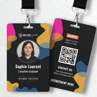 Colorful Organic Blobs Professional Employee ID Ausweis