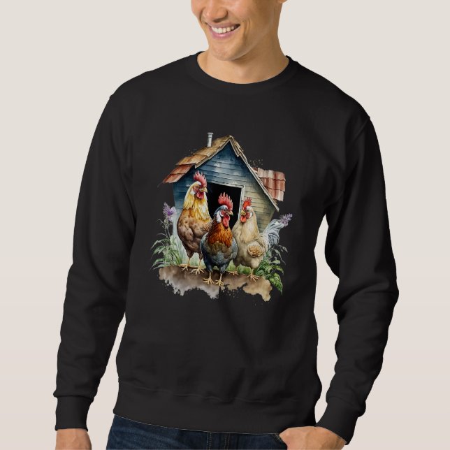 Colorful Organic Farm Chicken House Nr 5 Sweatshirt (Vorderseite)