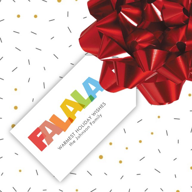 Colorful Overlapping FA LA LA Christmas Wish Geschenkanhänger (Von Creator hochgeladen)