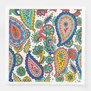 Colorful Paisley Abstrakt Groovy Serviette