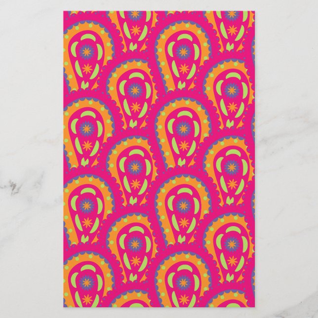 Colorful Paisley Briefpapier (Vorderseite)