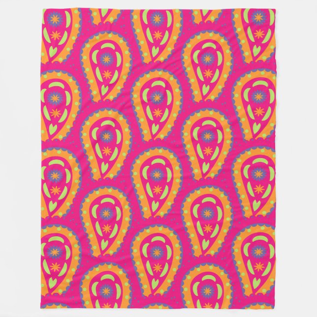 Colorful Paisley Fleecedecke (Vorderseite)