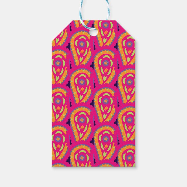 Colorful Paisley Geschenkanhänger (Vorderseite)