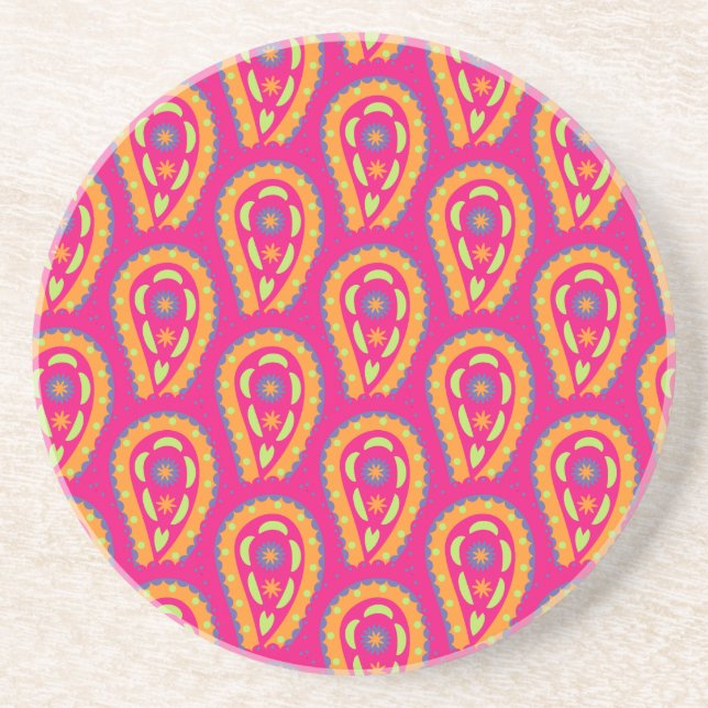 Colorful Paisley Getränkeuntersetzer (Vorne)