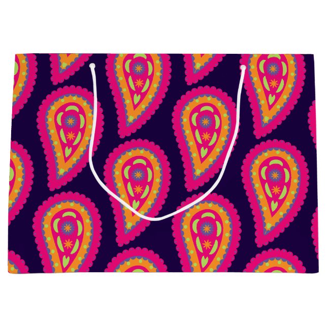 Colorful Paisley Große Geschenktüte (Vorderseite)