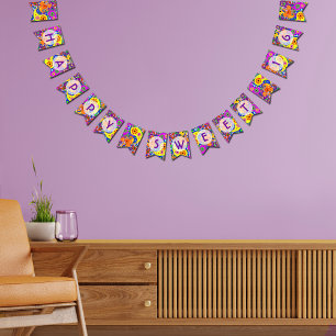 Colorful Paisley Happy 16 . Geburtstag Wimpelkette