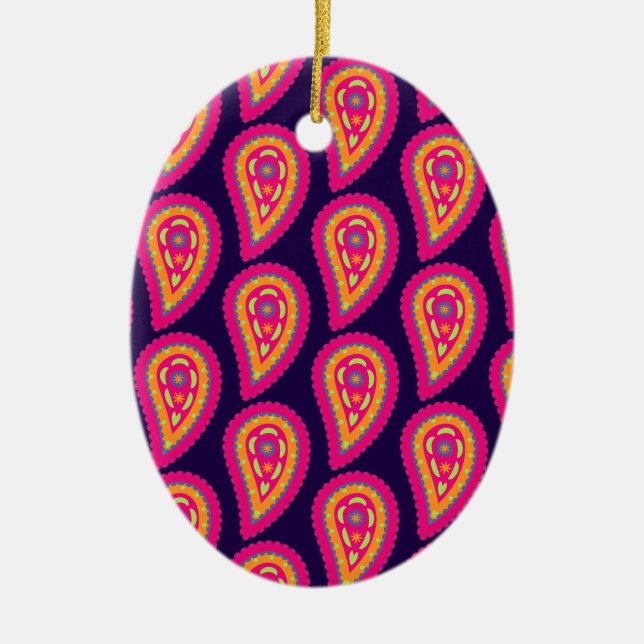 Colorful Paisley Keramik Ornament (Vorne)