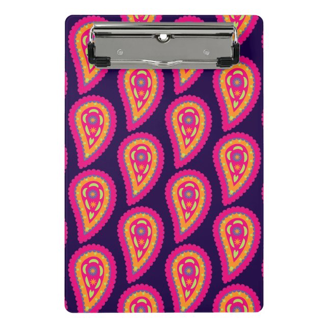 Colorful Paisley Mini Klemmbrett (Vorderseite)