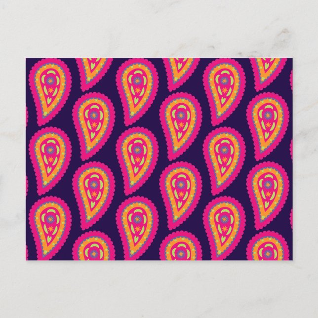 Colorful Paisley Postkarte (Vorderseite)
