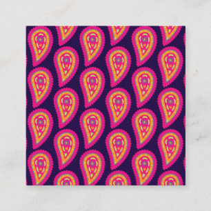 Colorful Paisley Quadratische Visitenkarte
